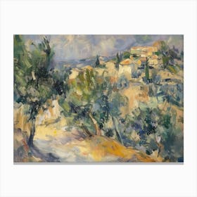 Golden Afternoon Painting Inspired By Paul Cezanne Canvas Print