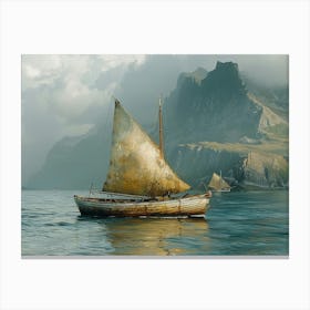 Old Boat In The Sea Canvas Print