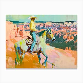 Neon Cowboy In Bryce Canyon Utah Painting Canvas Print