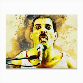 Smudge Of Portrait Freddie Mercury Flamboyan Style Canvas Print
