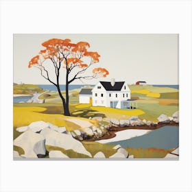 Landscape With The White Farmers House - expressionism 2 Canvas Print