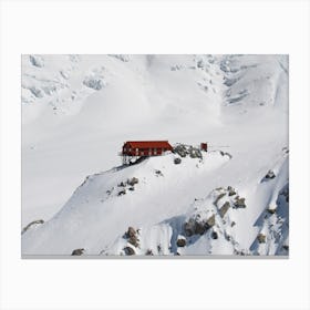 Red Mountain Hut Canvas Print