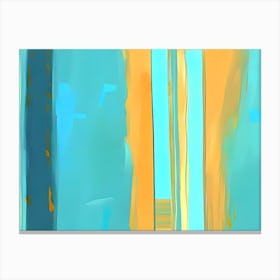 Blue Stripes Abstract Painting 1 Canvas Print