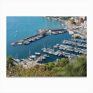 Mediterranean coast and marina in Calpe Canvas Print