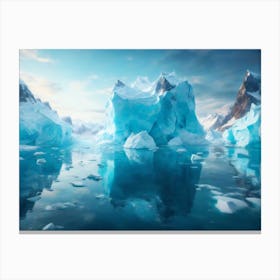 Icebergs Canvas Print