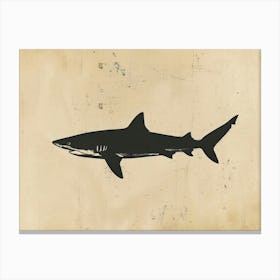 Whitetip Reef Shark Shark Shark Silhouette 2 Canvas Print