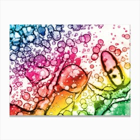 Watercolor Abstraction All Colors Of The Rainbow Canvas Print