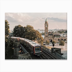 Public Transit In City Canvas Print