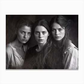 Three Young Women Canvas Print