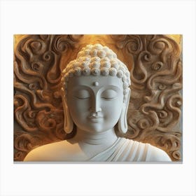 3d Relief of a Serene Buddha Statue Canvas Print