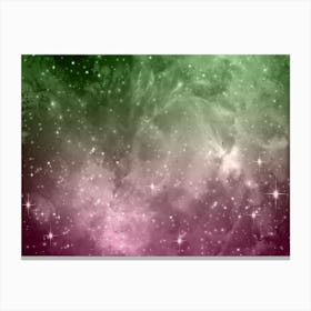 Green Violet Galaxy Space Background Canvas Print