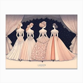 Four Girls In Dresses Canvas Print