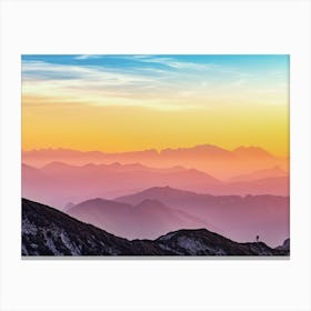 Sunset In The Mountains 1 Canvas Print