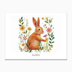 Little Floral Rabbit 1 Poster Canvas Print