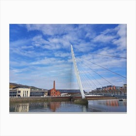 Sail Bridge Over The River Tawe Canvas Print