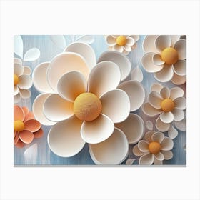 3d Flower with Circles Canvas Print