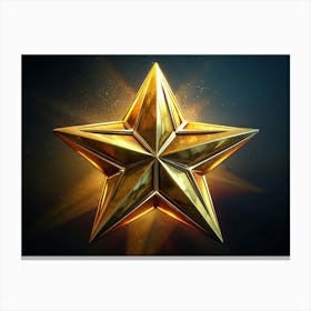 Golden Star With Sparkles Canvas Print