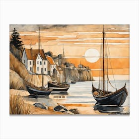 European Coastal Painting (92) Canvas Print