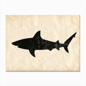 Whale Shark Grey Silhouette 5 Canvas Print