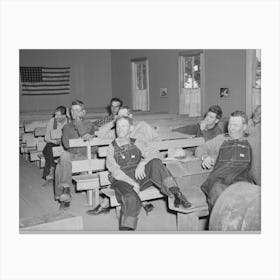 Farm Bureau Meeting, Pie Town, New Mexico, This Is Only Part Of The Gathering By Russell Lee Canvas Print