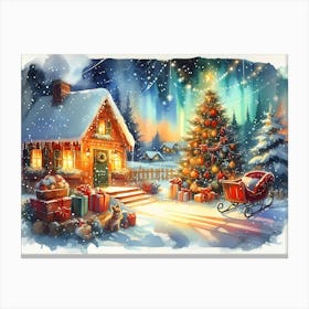 Christmas House Canvas Print