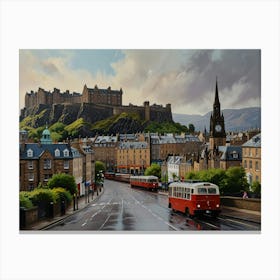 Edinburgh Castle Art Canvas Print