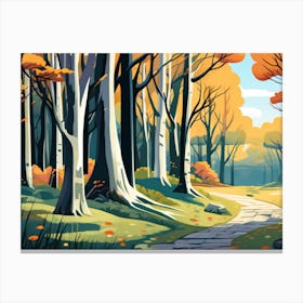 Autumn Forest Path Canvas Print