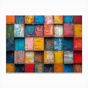 Colorful Chronicles: Abstract Narratives of History and Resilience. Abstract Painting Canvas Print