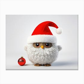 Bubo A Fluffy Winter Stylized Illustration As A Decorative Object For December Donned In A Festive 2 1 Canvas Print