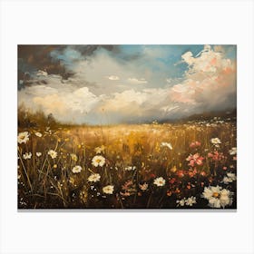 Wildflowers Field Landscape 7 Canvas Print