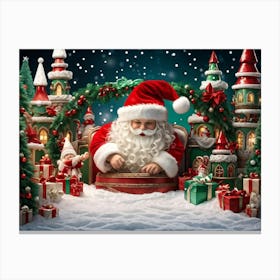 A Vividly Fluffy Red Santa Hat Brimming With Soft White Faux Fur Domes The Top In A Merry Celeb (5) Canvas Print