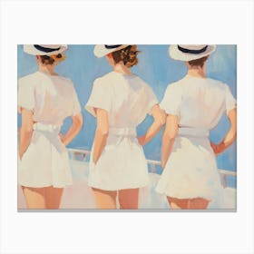 Three Women On A Boat Canvas Print