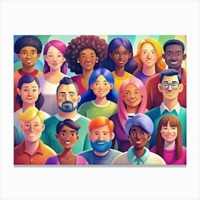 Smiling Diverse Group Of People 1 Canvas Print