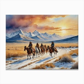 Sioux On Horseback Canvas Print