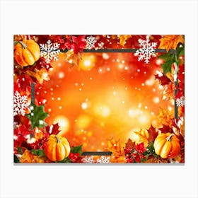 Autumn Leaves Radiate Vibrant Red Orange And Yellow Hues Clustered Together Embraced By A Decora (4) Canvas Print