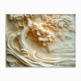 3d Carved Wall Panel Canvas Print