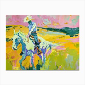 Neon Cowboy In Black Hills South Dakota 2 Painting Canvas Print