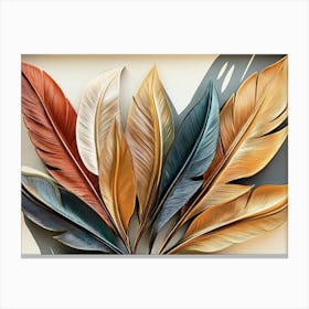 Modern 3d Feather 3 Canvas Print