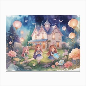 Enchanted Academy: A Fantasy Watercolor Dream Canvas Print