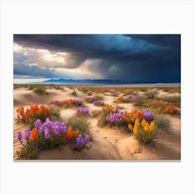 Wildflowers In The Desert Paintings Art Print Canvas Print