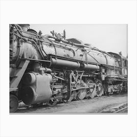 Detail Of Passenger Locomotive While In The Yard At Big Spring, Texas By Russell Lee Canvas Print