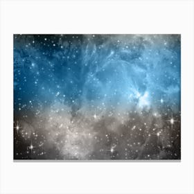 Sky Blue Grey Galaxy Space Background Canvas Print