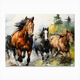 Woodland Equestrians Canvas Print