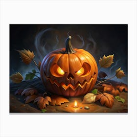 Spooky Halloween Pumpkin Canvas Print