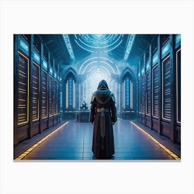 Tech priests prayying to server farms 7 Canvas Print