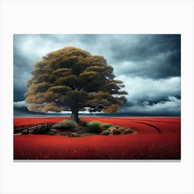 Tree In A Field 1 Canvas Print