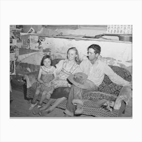 Faro And Doris Caudill With Their Daughter, Homesteaders, In Their Dugout Home, Pie Town, New Mexico By Russel Canvas Print
