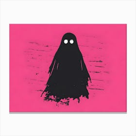 Ghost On Pink Background 1 Canvas Print