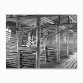 Construction Of Stalls And Barn At Logging Camp Near Effie, Minnesota By Russell Lee Canvas Print