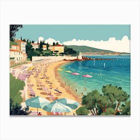 French Riviera Vintage Landscape 7 Canvas Print